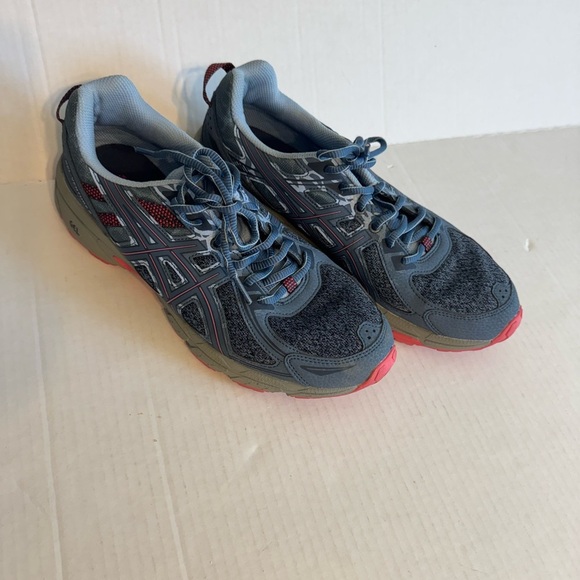 Asics Gel-Venture 6 Steel Blue Pink Camo Lace Up Athletic Sneaker Womens 11 - Picture 1 of 7